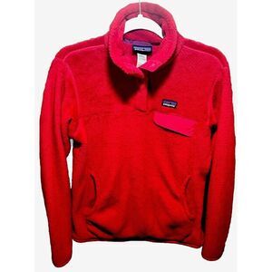 Patagonia Better Sweater Fleece Jacket Womens Size Medium Red 1/4 Zip Stretch